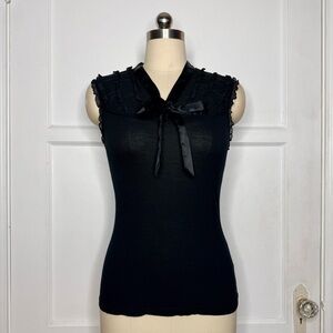 Merona black ruffle top